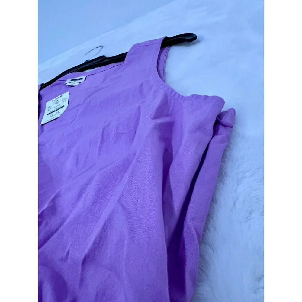 New J. Crew Size 10 Faux-Wrap Sleeveless Mini Dress Purple *Stain*